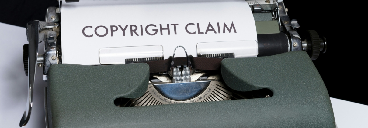 the words copyright claim written by a typewriter